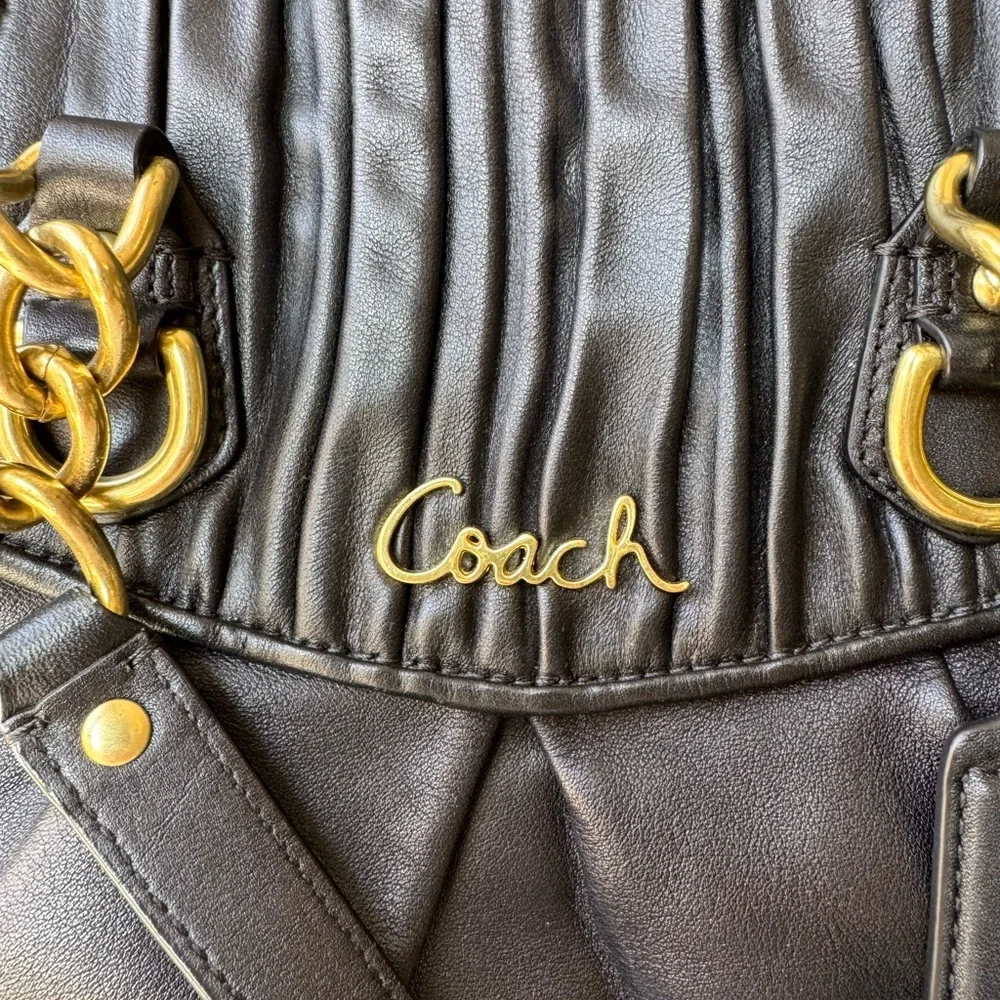 Coach Pleated Shoulder/Handbag & Necklace